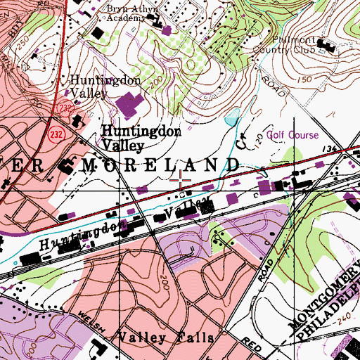 Topographic Map of First Baptist Church, PA