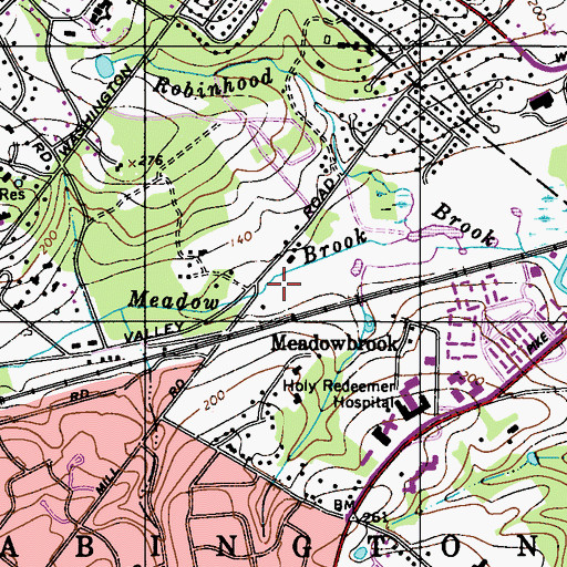 Topographic Map of Township of Abington Game Preserve, PA