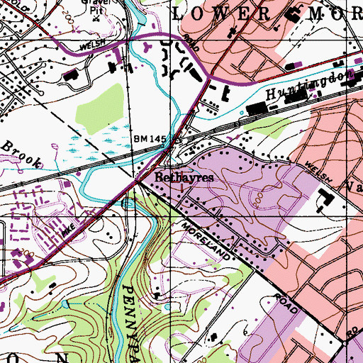 Topographic Map of Gloria Dei Lutheran Church, PA
