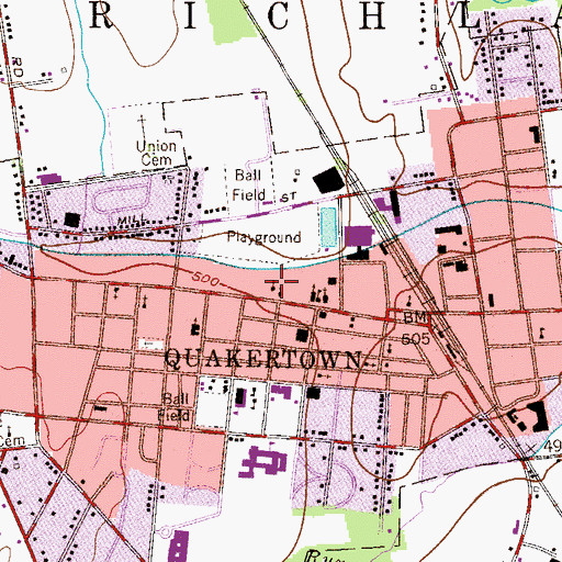 Topographic Map of Saint Isadores Elementary School, PA