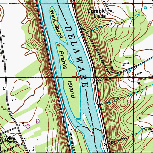 Topographic Map of Prahls Island County Park, PA
