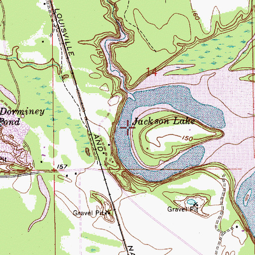 Topographic Map of Jackson Lake, AL