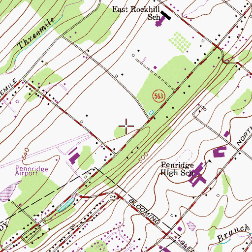 Topographic Map of Pennridge Industrial Park, PA