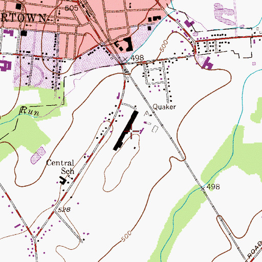 Topographic Map of Q Mart Shopping Center, PA