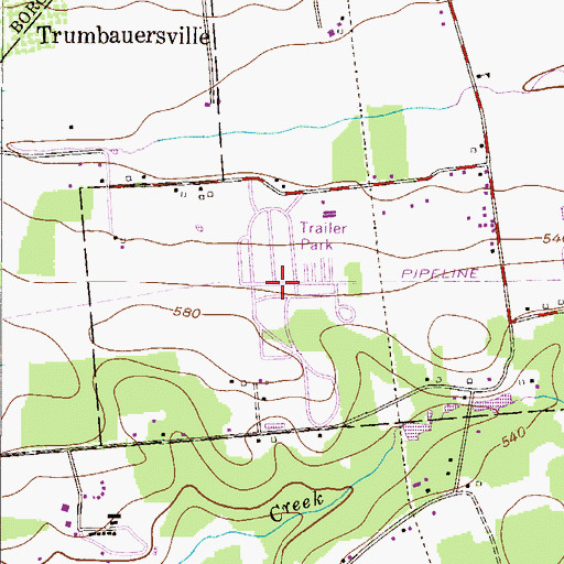 Topographic Map of Richland Meadows, PA