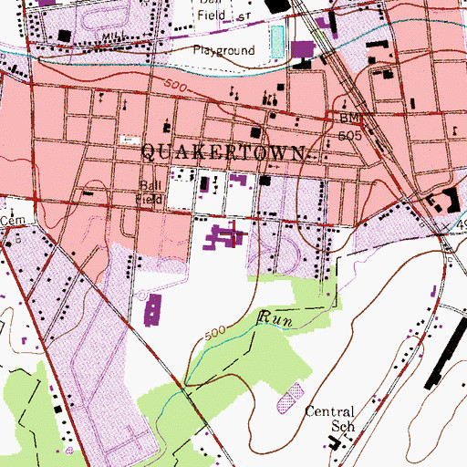 Topographic Map of Quakertown Community Senior High School, PA