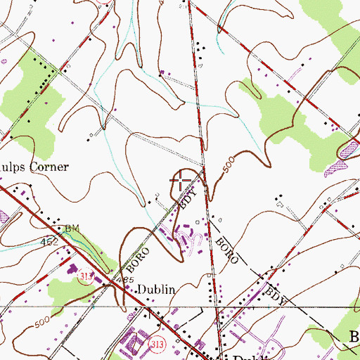 Topographic Map of Meadow Lane Homes, PA