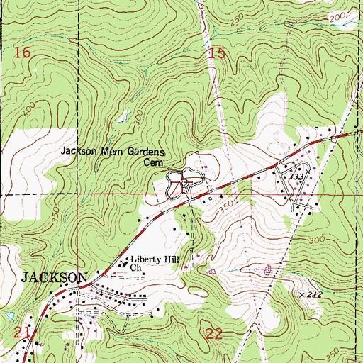Topographic Map of Jackson Memorial Gardens Cemetery, AL