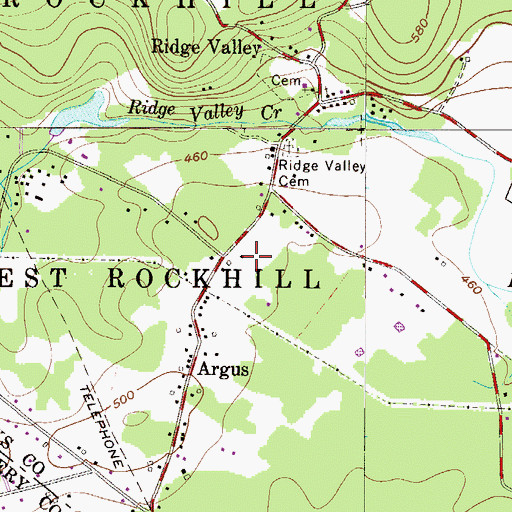Topographic Map of Ridge Valley, PA