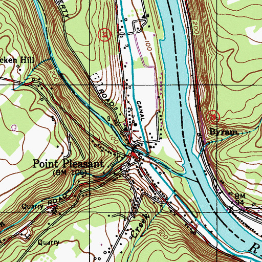 Topographic Map of Point Pleasant Baptist Church, PA