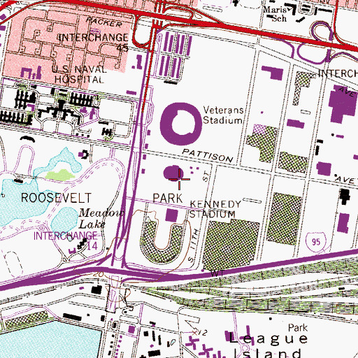 Topographic Map of Spectrum Sports Arena, PA