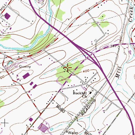 Topographic Map of Ann Reno Mobile Home Park, PA