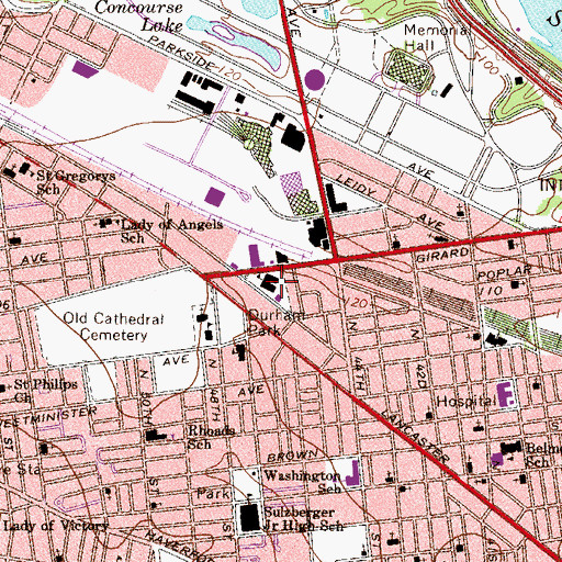 Topographic Map of Blankenburg Elementary School, PA