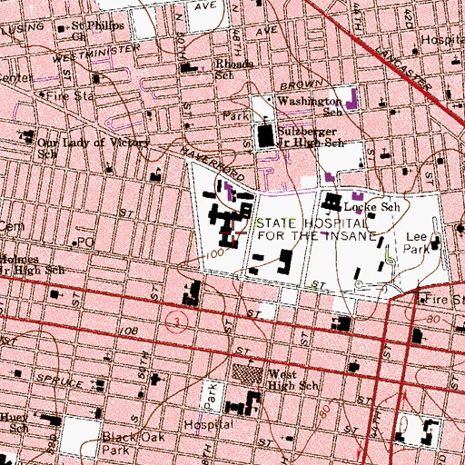 Topographic Map of Institute of Pennsylvania (historical), PA