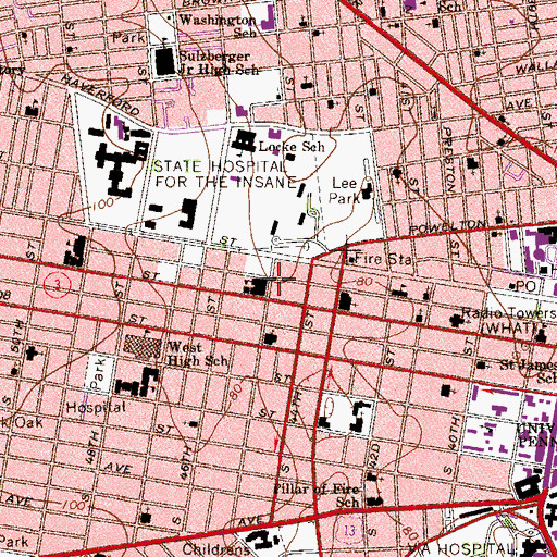 Topographic Map of West Philadelphia Girls Catholic High School, PA