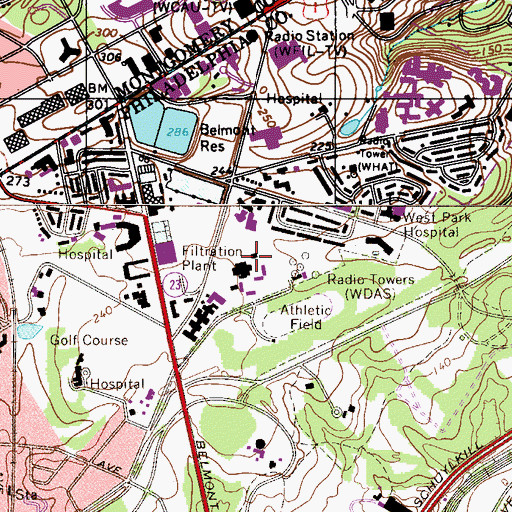 Topographic Map of M E Orphanage, PA
