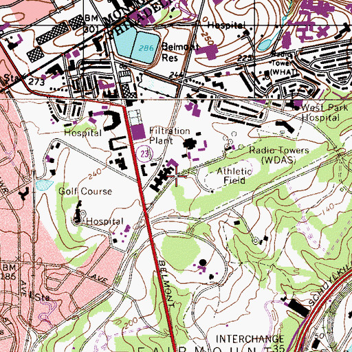 Topographic Map of M E Home for the Aged, PA