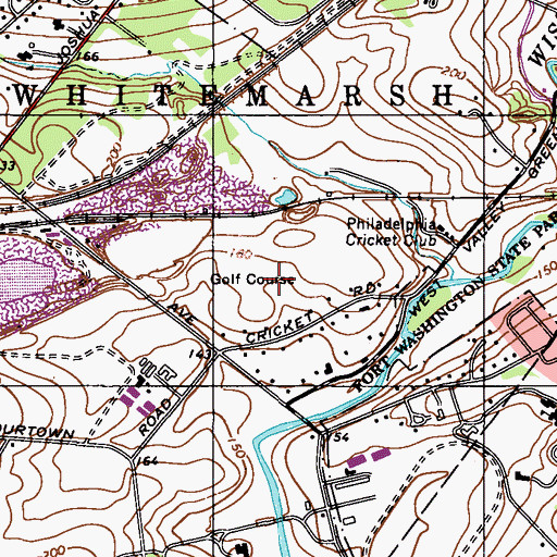 Topographic Map of Eagle Lodge Golf Course, PA