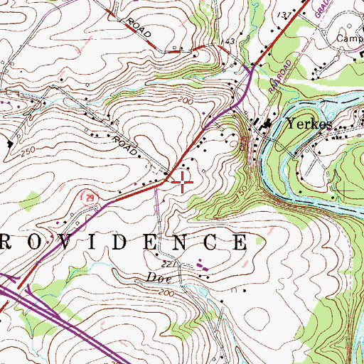 Topographic Map of Providence Mennonite Church, PA