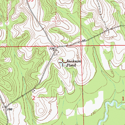 Topographic Map of Jackson Pond, AL