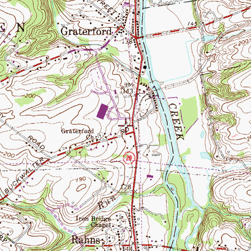 Topographic Map of Perkiomen Valley Cemetery, PA