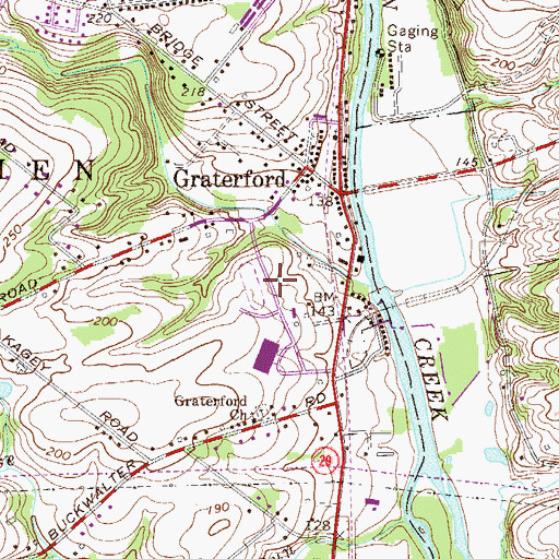 Topographic Map of Perkiomen Valley High School, PA