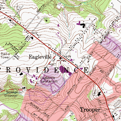 Topographic Map of Ridge Pike Plaza, PA