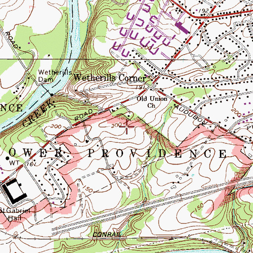 Topographic Map of Wetherills Cemetery, PA