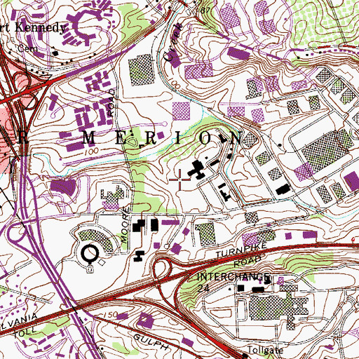 Topographic Map of King of Prussia Industrial Park, PA