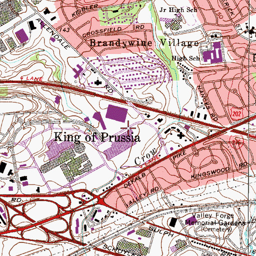Topographic Map of Court at King of Prussia, PA