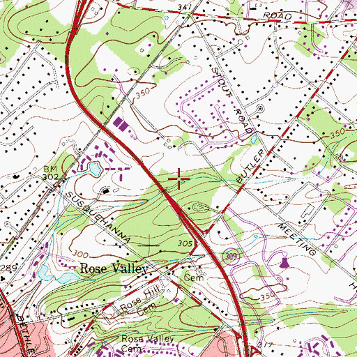 Topographic Map of Cheston Robbins Park, PA