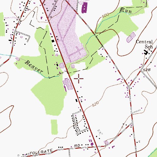 Topographic Map of West End Shopping Center, PA