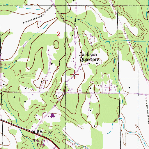Topographic Map of Jackson Quarters, AL