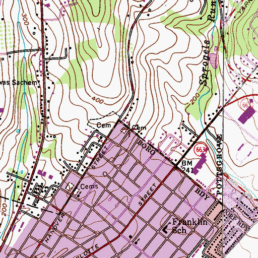 Topographic Map of Hillside Gospel Chapel, PA