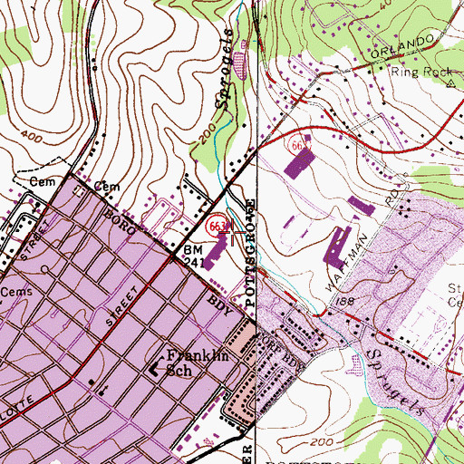 Topographic Map of North End Shopping Center, PA
