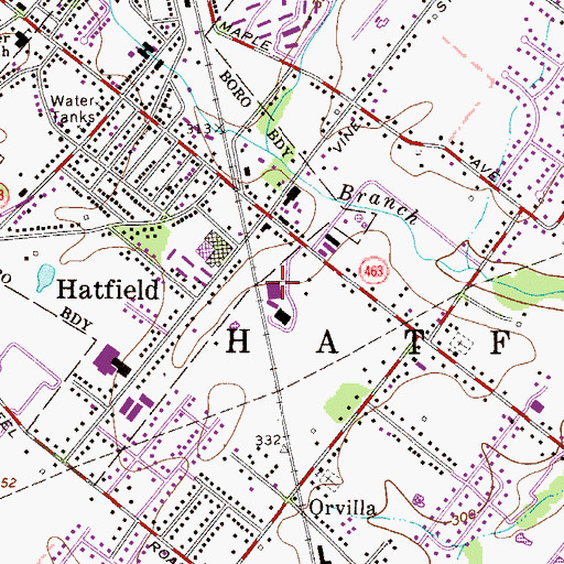 Topographic Map of Snyder Square, PA