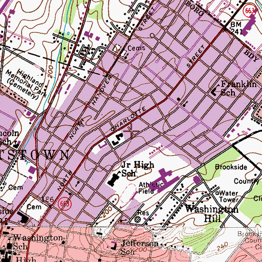 Topographic Map of Leader Nursing Rehabilation Center, PA