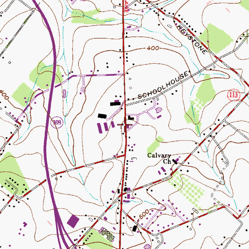 Topographic Map of Hilltown Industrial Park, PA