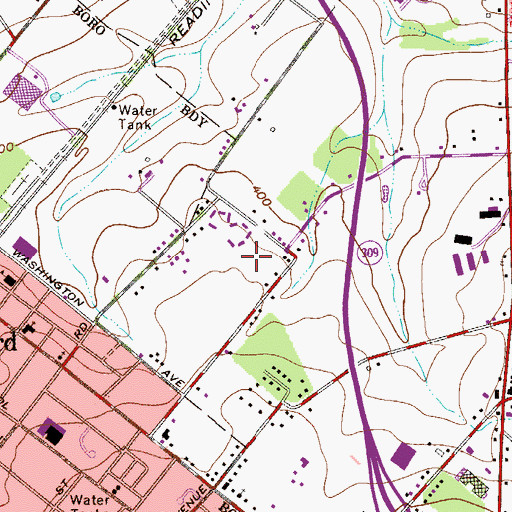 Topographic Map of Centennial Ridge, PA