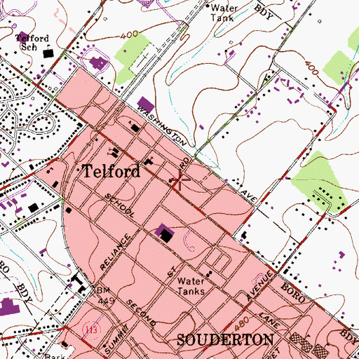 Topographic Map of Grace Evangelical Brethren Church, PA