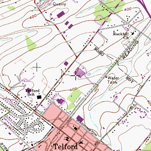 Topographic Map of Telford Industrial Park, PA