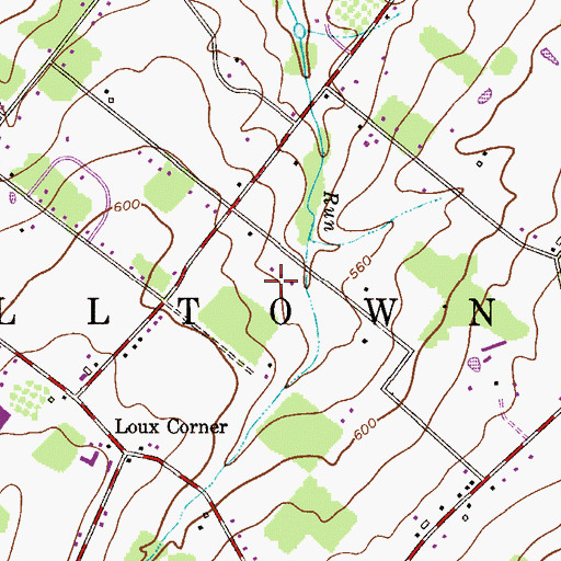 Topographic Map of Hilltown Manor, PA