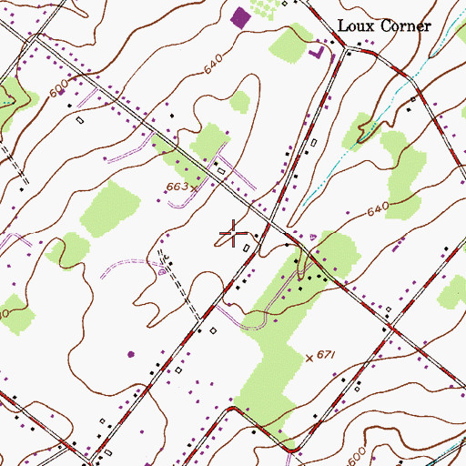 Topographic Map of Hilltown Farms, PA