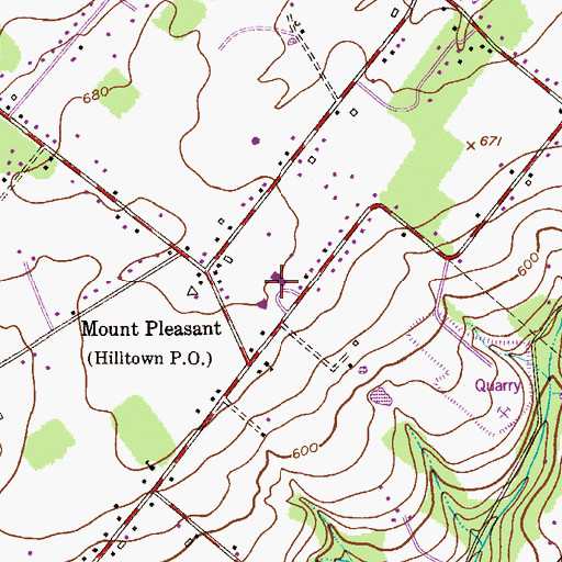 Topographic Map of Saint Agnes Sacred Heart School, PA