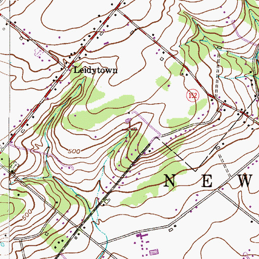 Topographic Map of Felly Tree Acres, PA