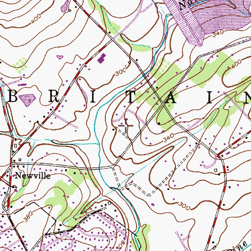 Topographic Map of Harvest Hills, PA