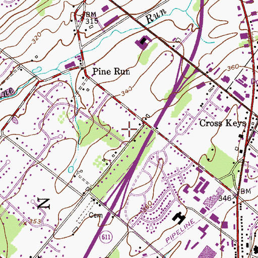 Topographic Map of Doylestown Acres, PA