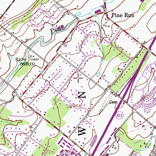 Topographic Map of Storybook, PA
