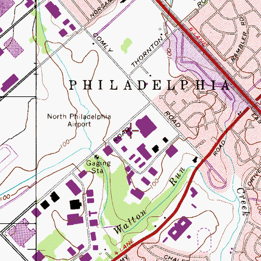 Topographic Map of Philadelphia Industrial Park, PA