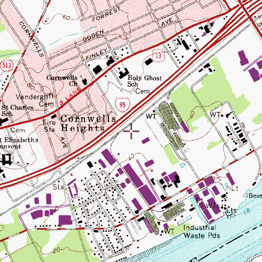 Topographic Map of Liberty Bell Industrial Park, PA